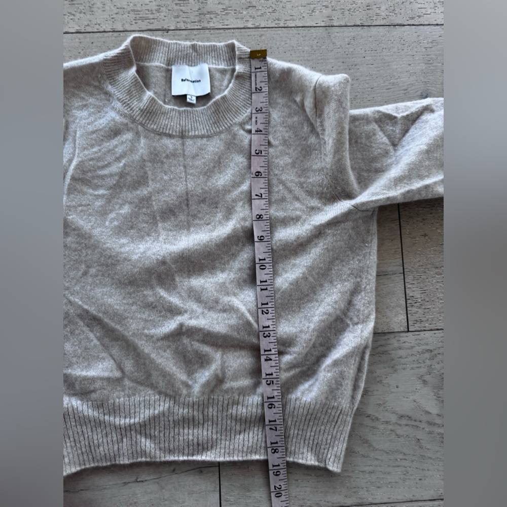 REFORMATION Lian Cashmere Greige  Sweater S - Picture 10 of 12